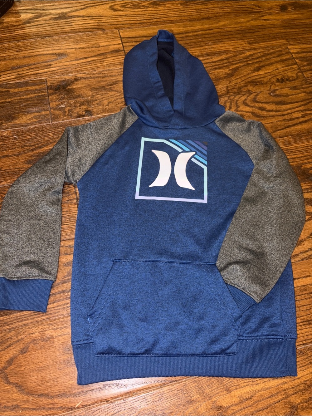Hurley Navy & Gray Pullover Hoodie with Logo